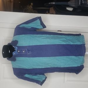 🤯3/$12 Apparel Workshop Vintage Early 1990s Blue & Green Polo Shirt Size Large